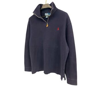Polo Ralph Lauren Men’s L 3/4 navy zip in great used condition- thicker cotton